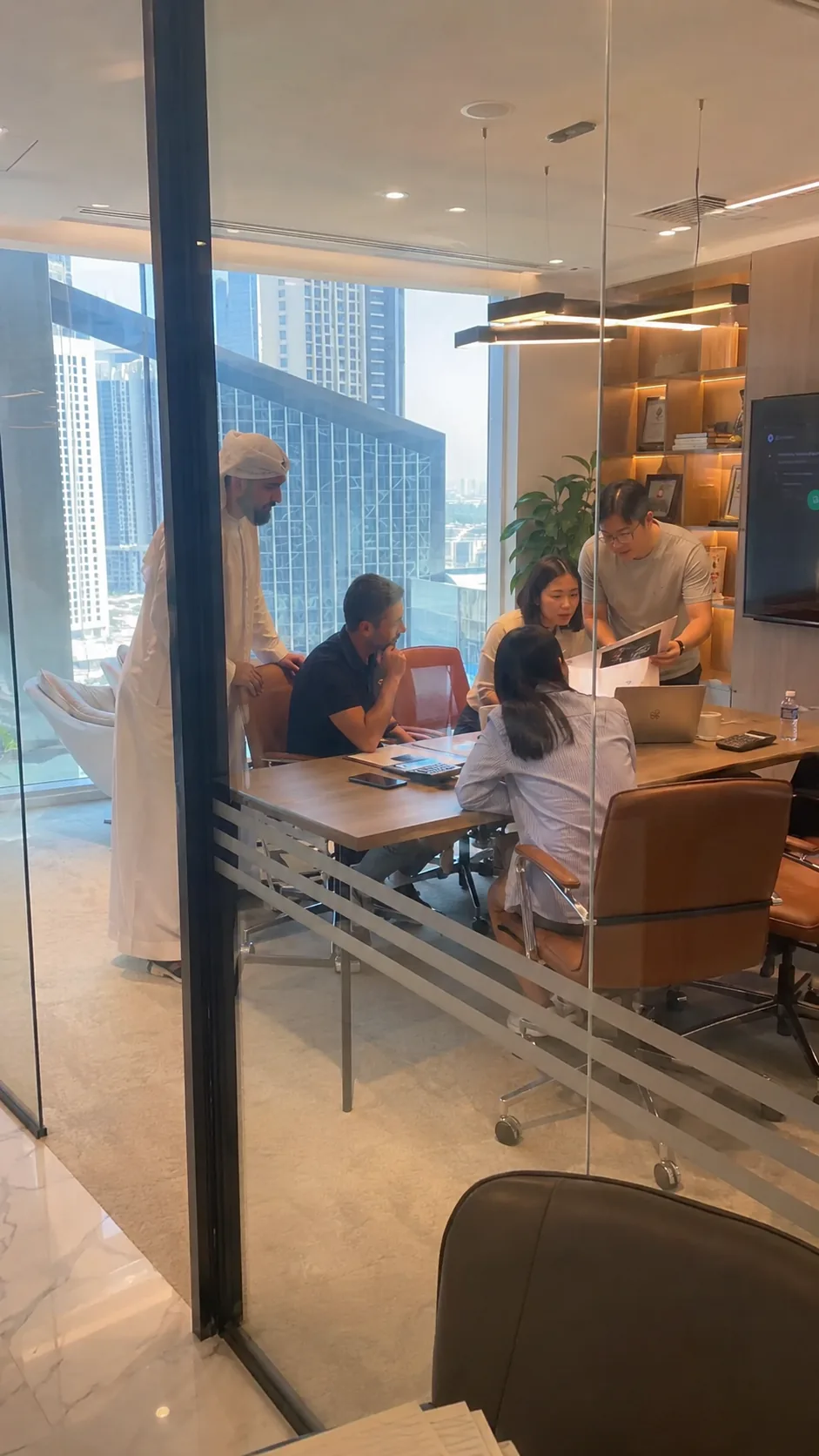 HXGT Global Trade business meeting in Dubai office