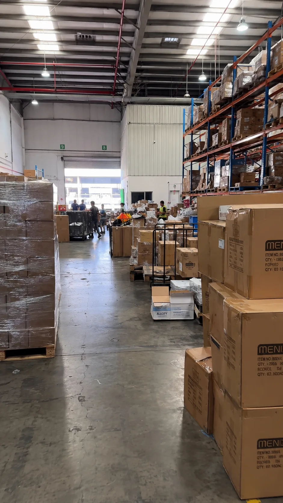 Warehouse goods ready for checking and shipment