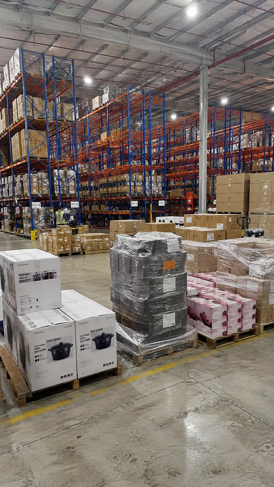 Warehouse pallets and boxed goods